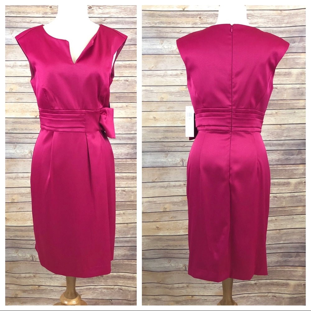 London Times Fuchsia Sleeveless Sheath Dress Sz 10